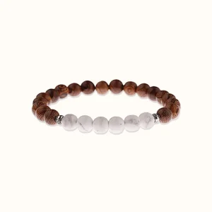 Bracelet en Bois et Pierre Semi Précieuse
