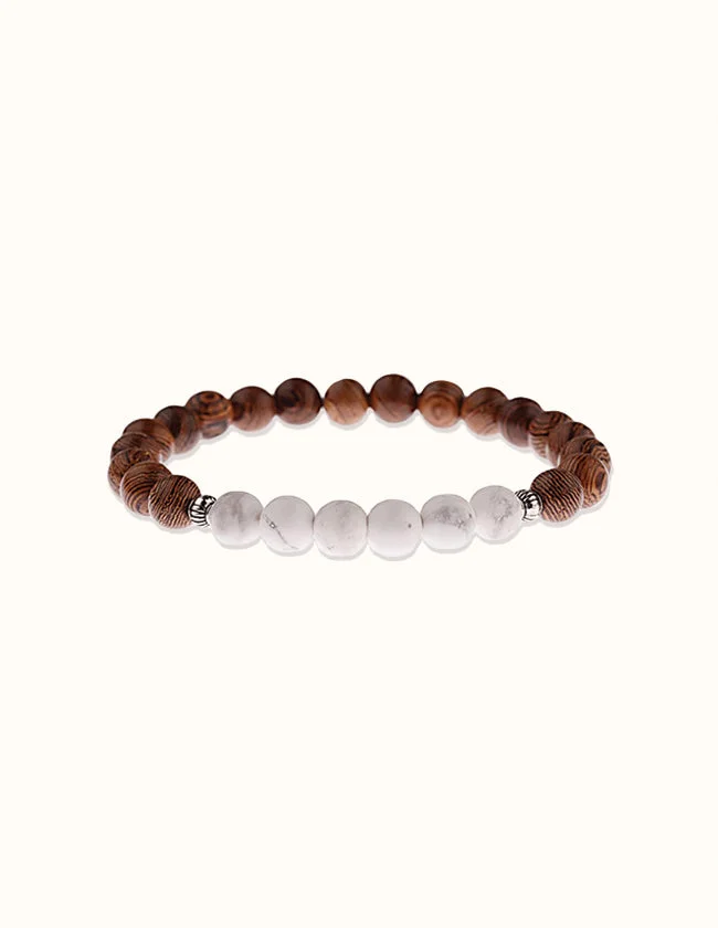 Bracelet en Bois et Pierre Semi Précieuse