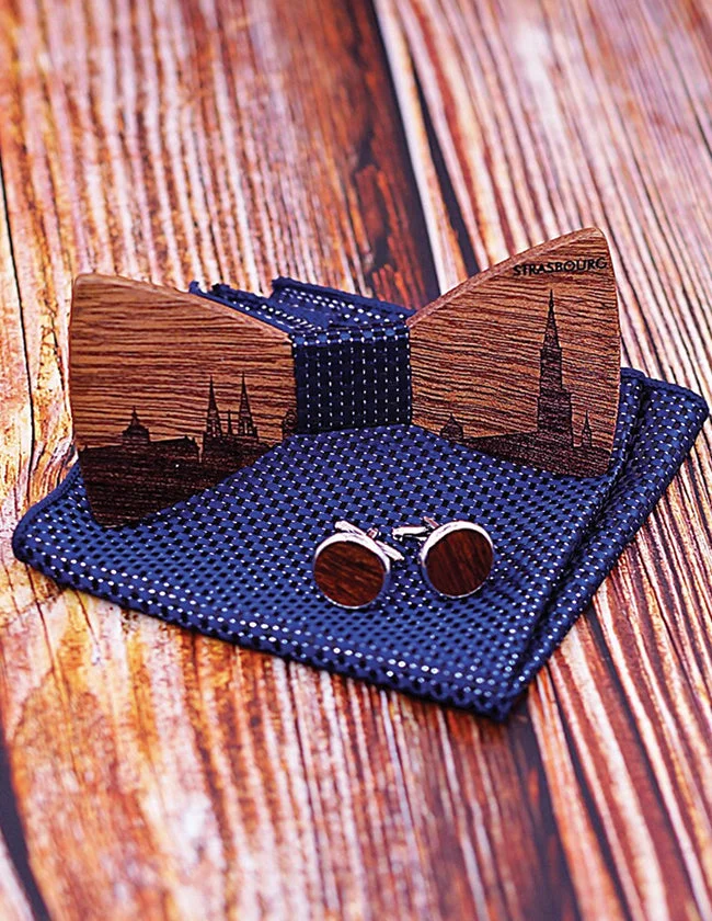 Coffret Nœud Papillon en Bois Artisan