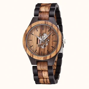 Montre en Bois Zebra et Noyer