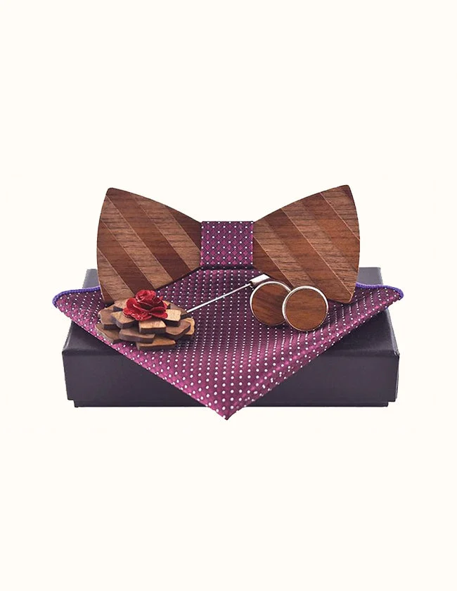 Nœud Papillon en Bois Mauve