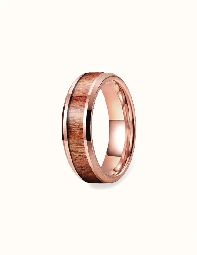 Bague en Bois Dorée pour Femme