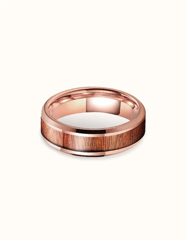 Bague en Bois Dorée pour Homme