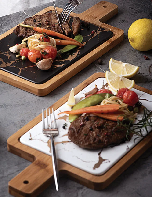 Assiette à Steak en Bois
