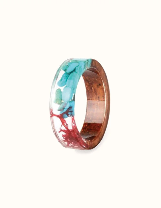 Bague en Bois de Pêcher Massif