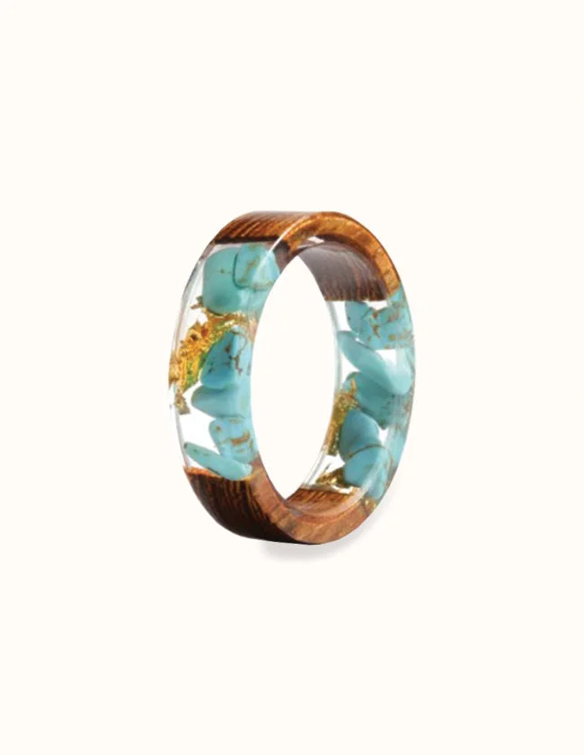 Bague en Bois et Résine Moderne