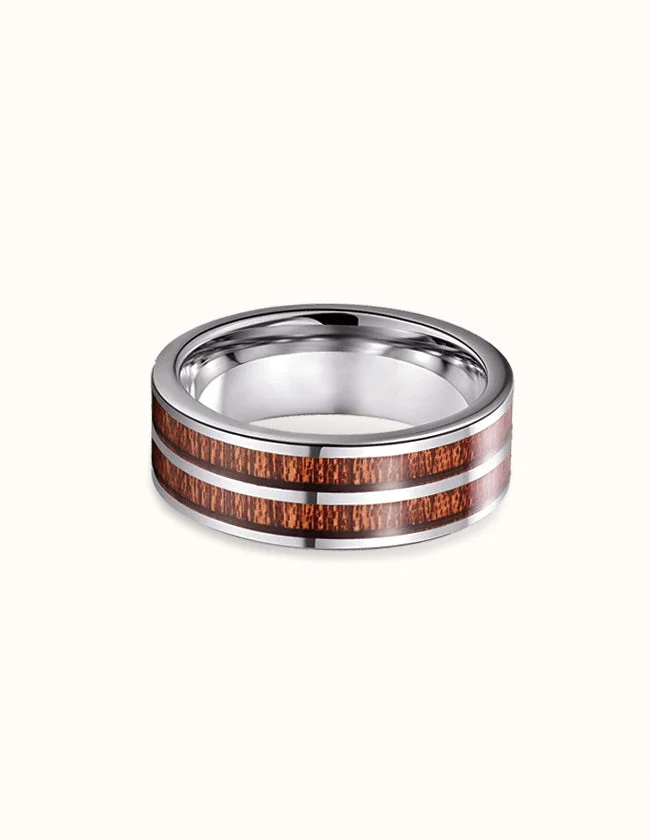 Bague en Bois et Tungstène