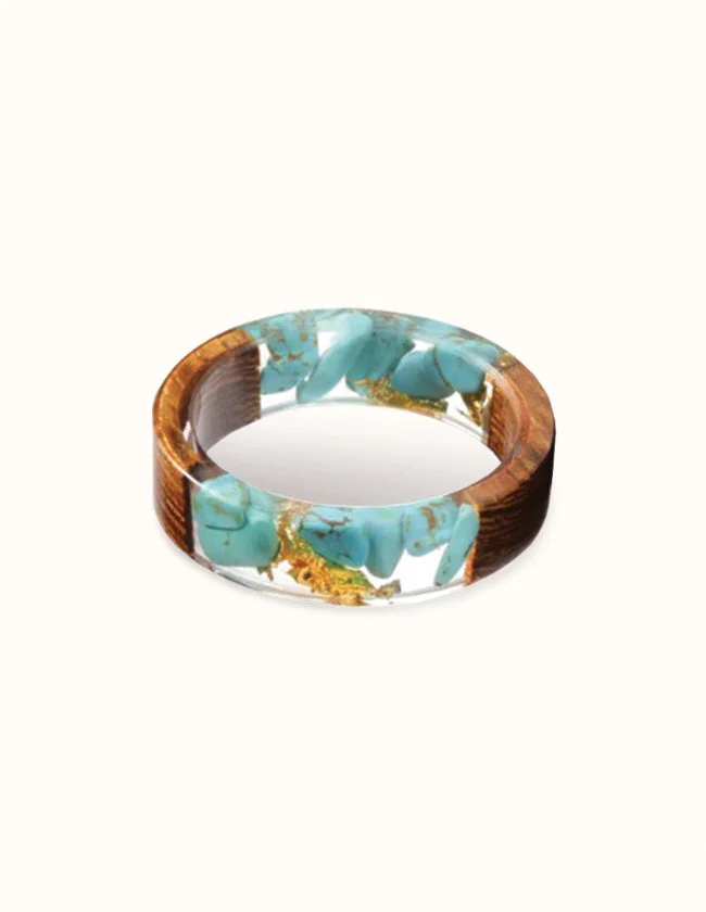 Bague en Bois et Résine Moderne