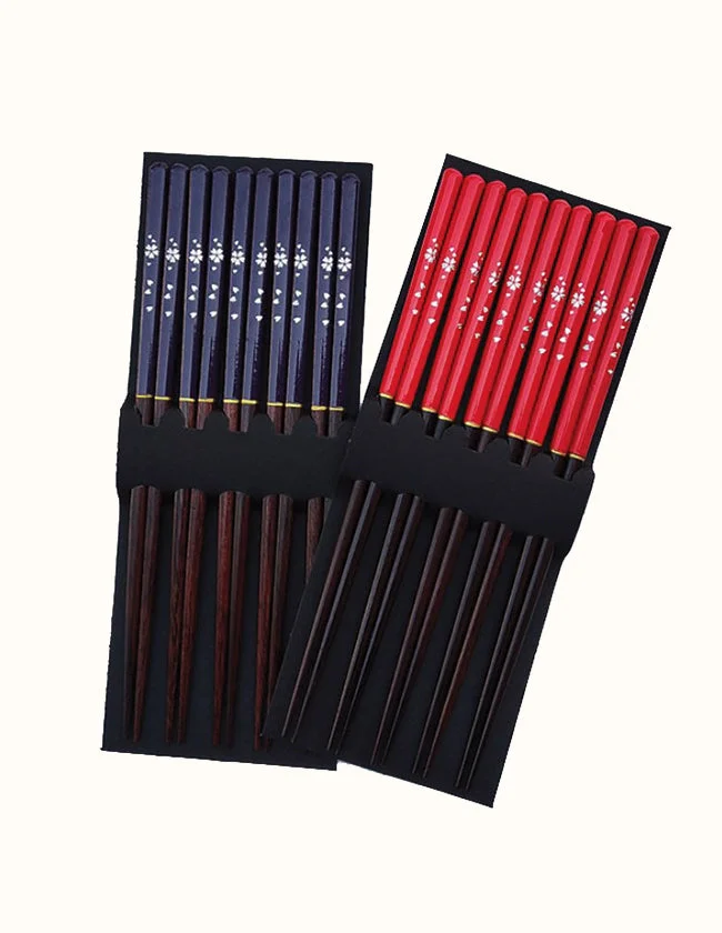 Baguettes Chinoises Bleu et Rouge
