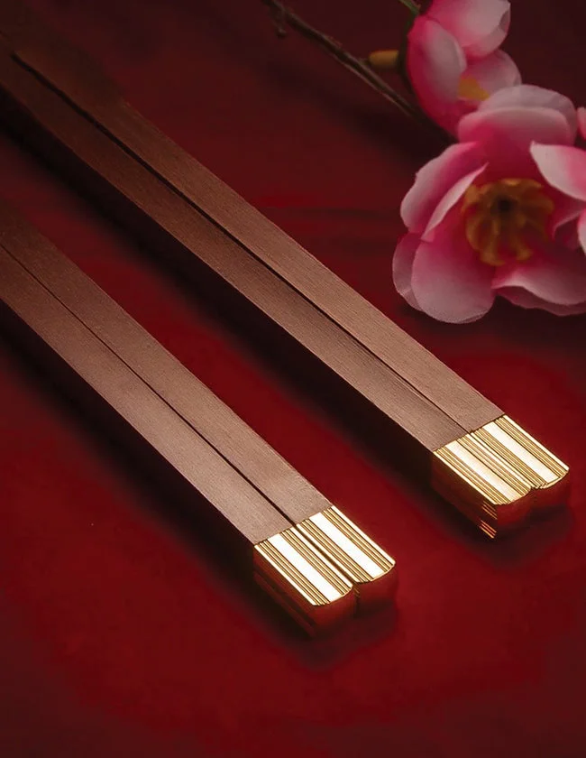 Baguette Chinoise en Bois et Or