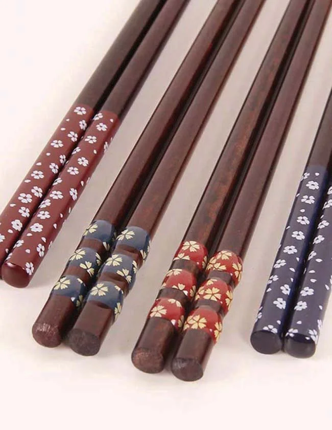 Baguettes Chinoises avec Motif Fleurs de Cerisier