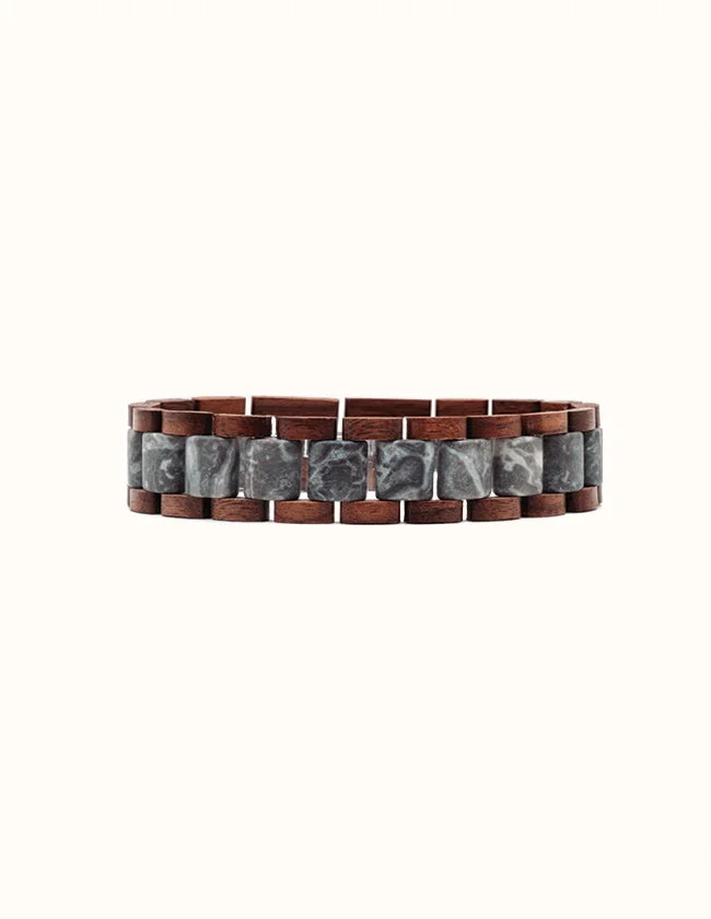 Détails du Bracelet en Bois et Pierre