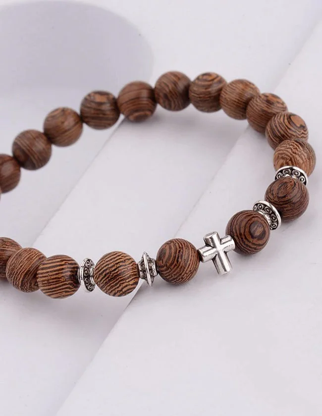 Bracelet en Bois Croix – Image 3