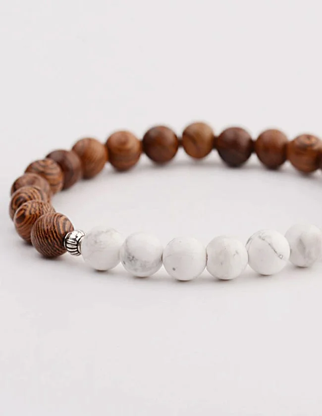 Bracelet en Bois et Pierre Semi Précieuse – Image 3