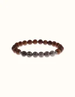 Bracelet en Bois et Jaspe Gris
