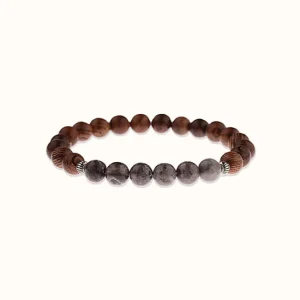 Bracelet en Bois et Jaspe Gris