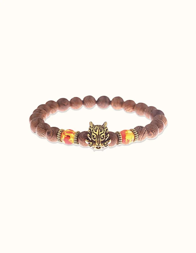 Détails du Bracelet en Bois et Ambre