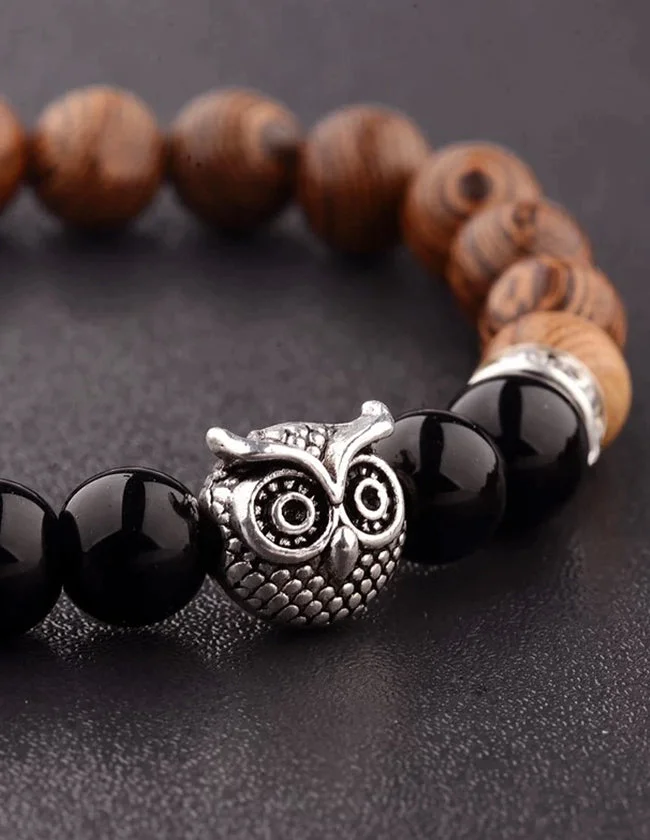 Bracelet en Bois et Onyx Noir – Image 3