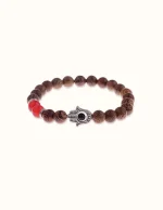 Bracelet en Bois Main de Fatma Argentée