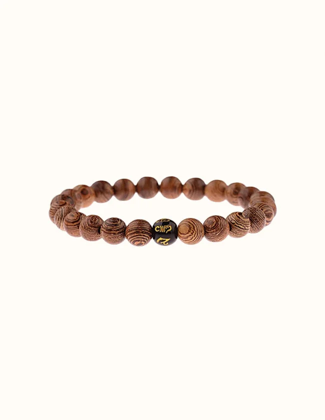 Bracelet Tibétain en Bois Naturel