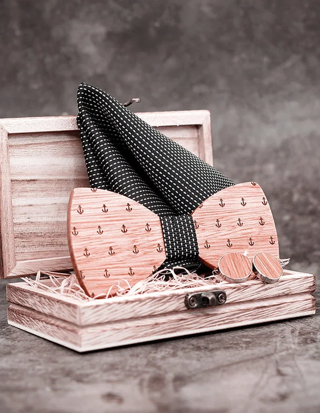 Coffret de Nœud Papillon en Tissu Noir