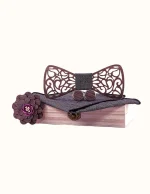Coffret Nœud Papillon en Bois Naturel