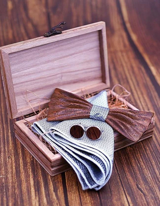 Coffret Nœud Papillon en Bois