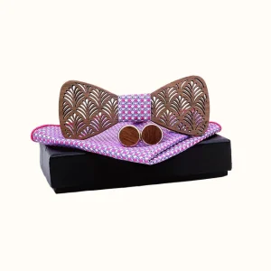 Coffret Nœud Papillon Ajourée Feuille de Monstera