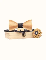 Coffret Nœud Papillon en Bois Jaune