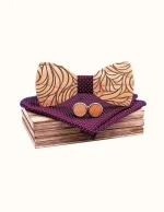 Coffret Nœud Papillon en Bois Strié