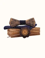 Coffret Nœud Papillon en Bois Vieilli