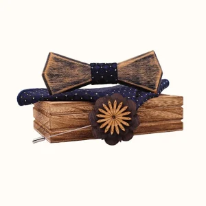 Coffret Nœud Papillon en Bois Vieilli