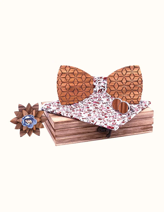 Coffret Nœud Papillon Motif Hexagonal