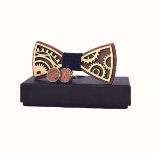 Coffret Nœud Papillon Motif Horloger