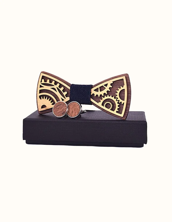 Coffret Nœud Papillon Motif Horloger