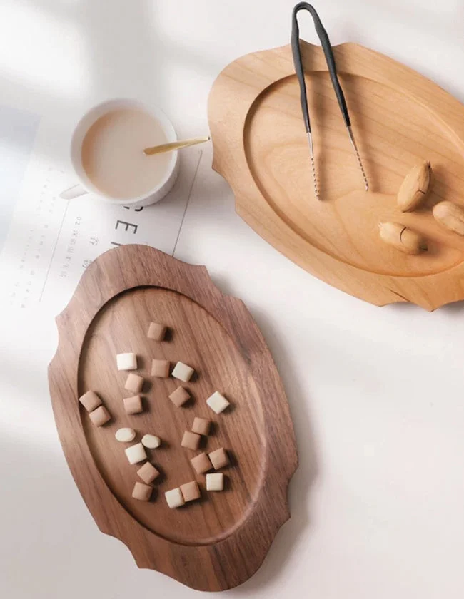 Plateau Vintage en Bois de Cerisier