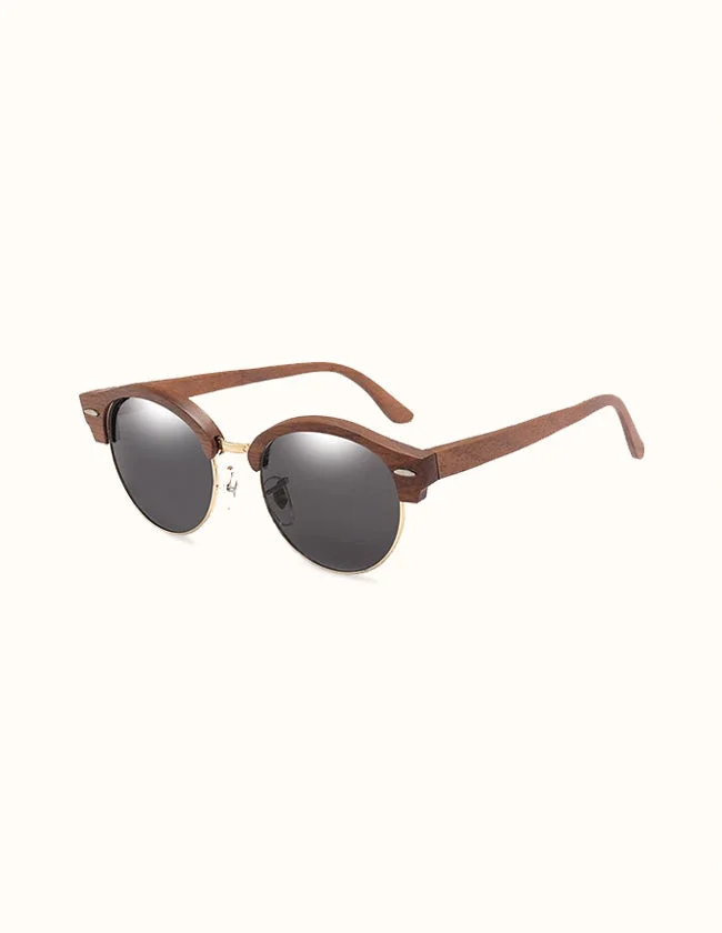 Lunettes en bois avec verre polarisé noir