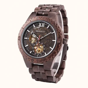 Montre Automatique en Bois de Noyer