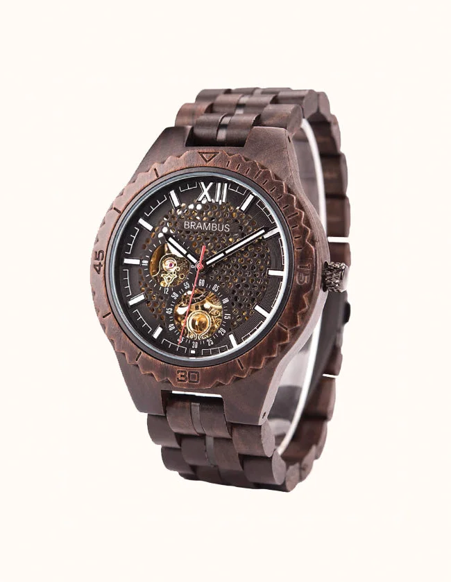 Montre Automatique en Bois de Noyer