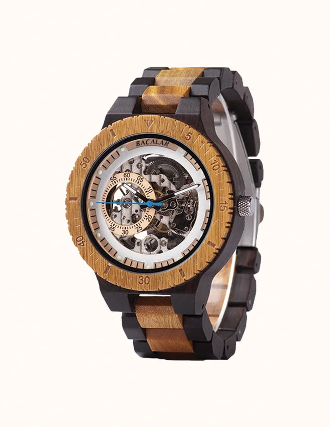 Montre Automatique en Bois de Santal Vert