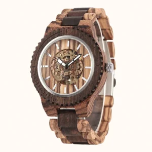 Montre Automatique en Bois Marron