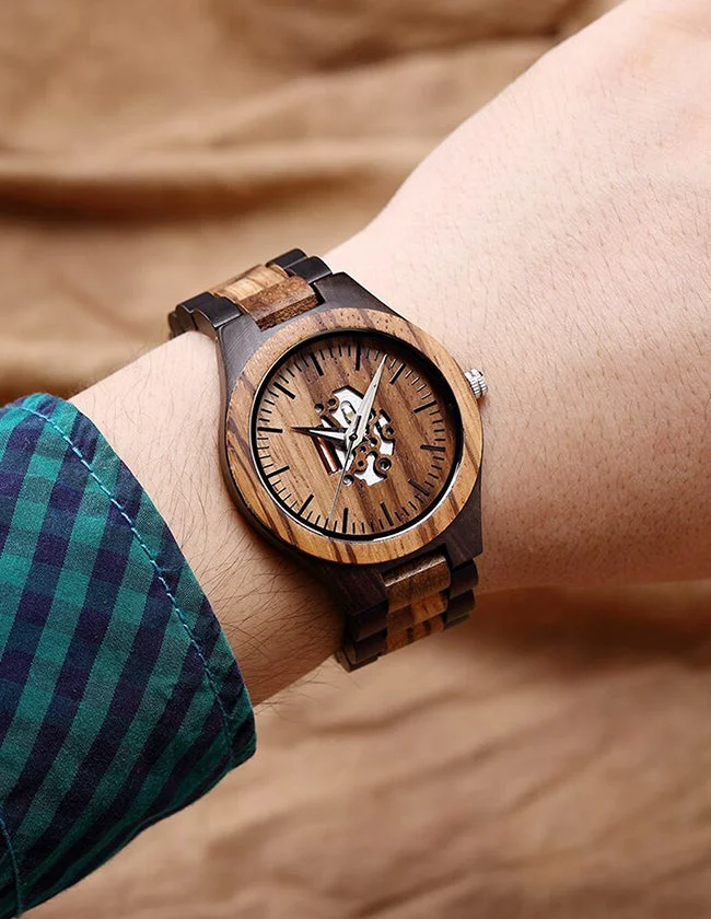 Montre en Bois Zebra et Noyer – Image 3