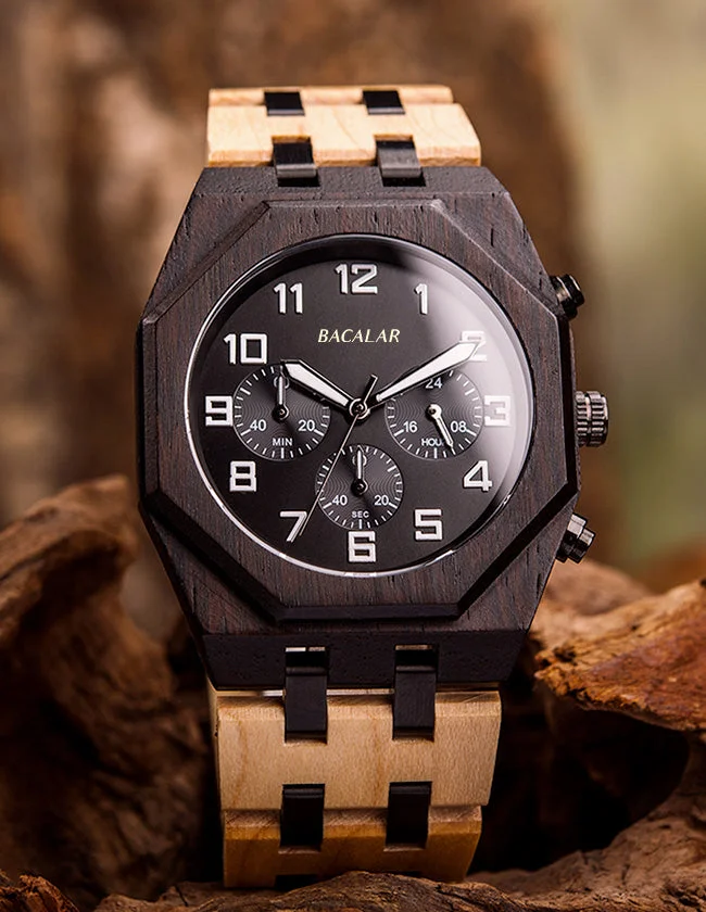Montre Octogonale en Bois – Image 4