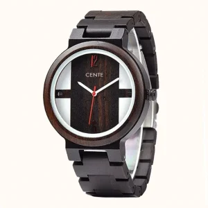 Montre Design en Bois d'Ébène