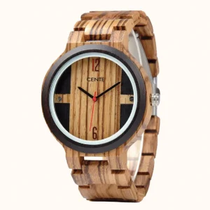 Montre Design en Bois Zebrano