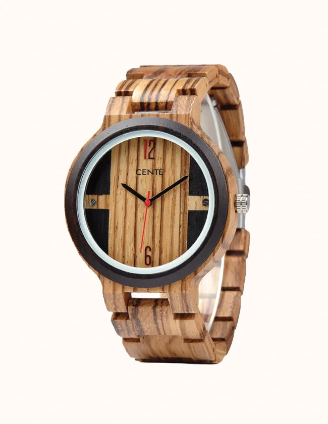 Montre Design en Bois Zebrano