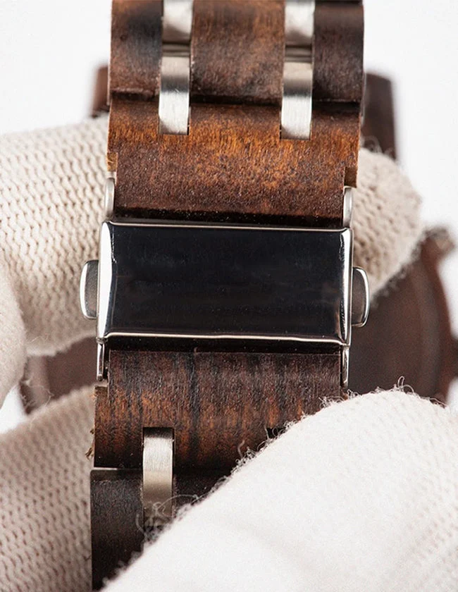 Montre en Bois avec Boucle Déployante