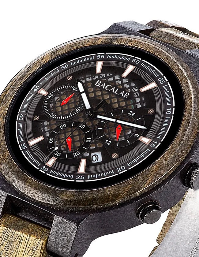 Montre en Bois avec Style Militaire