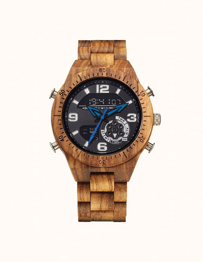 Détails de la Montre Digitale en Bois