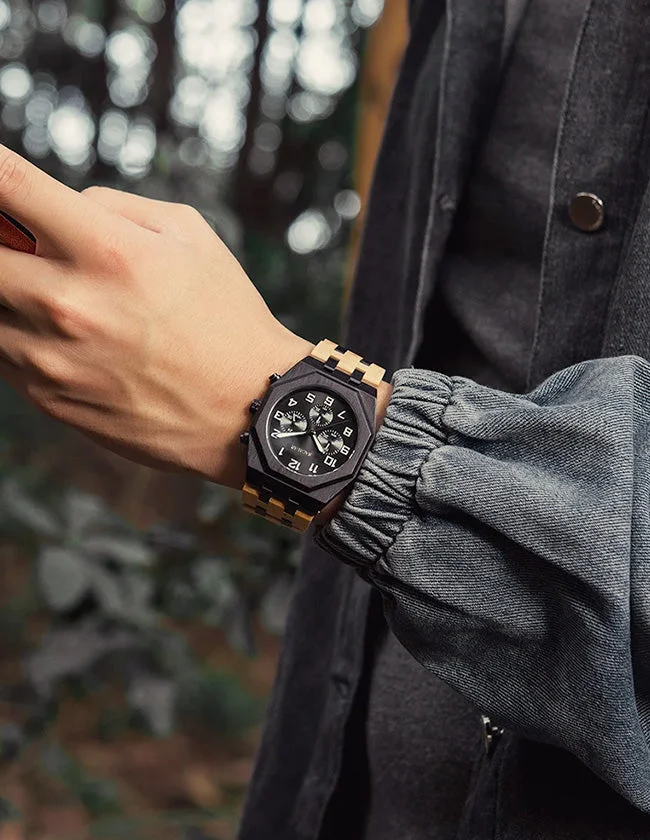 Montre Octogonale en Bois – Image 3